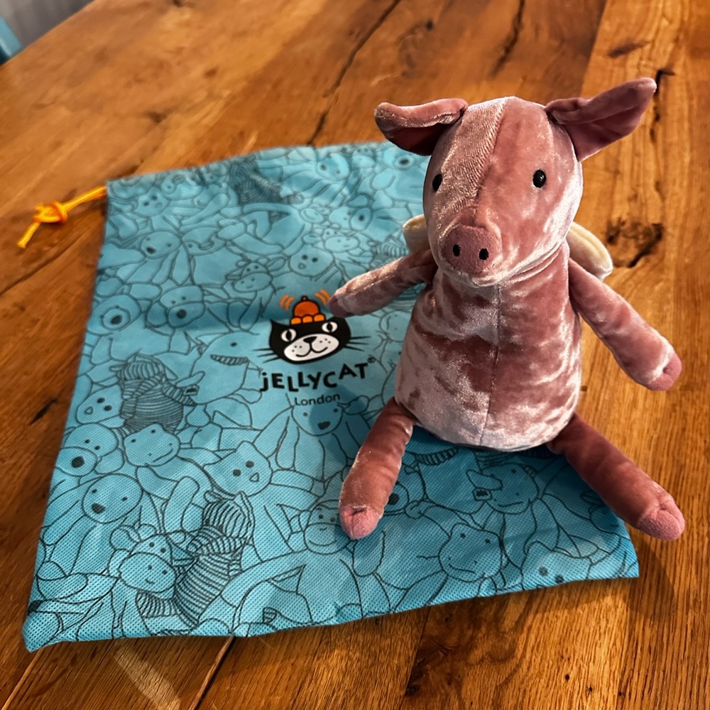 Retired Jellycat Piggy Might Fly with dust bag JCINC3863